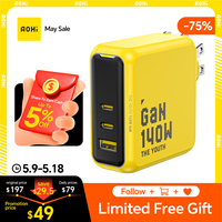 AOHI Youth 140W GaN Charger PD3.1 3-Port Type C Quick Charge For Macbook Pro Laptop USB Fast Charger For iPhone 16 Xiaomi Tablet