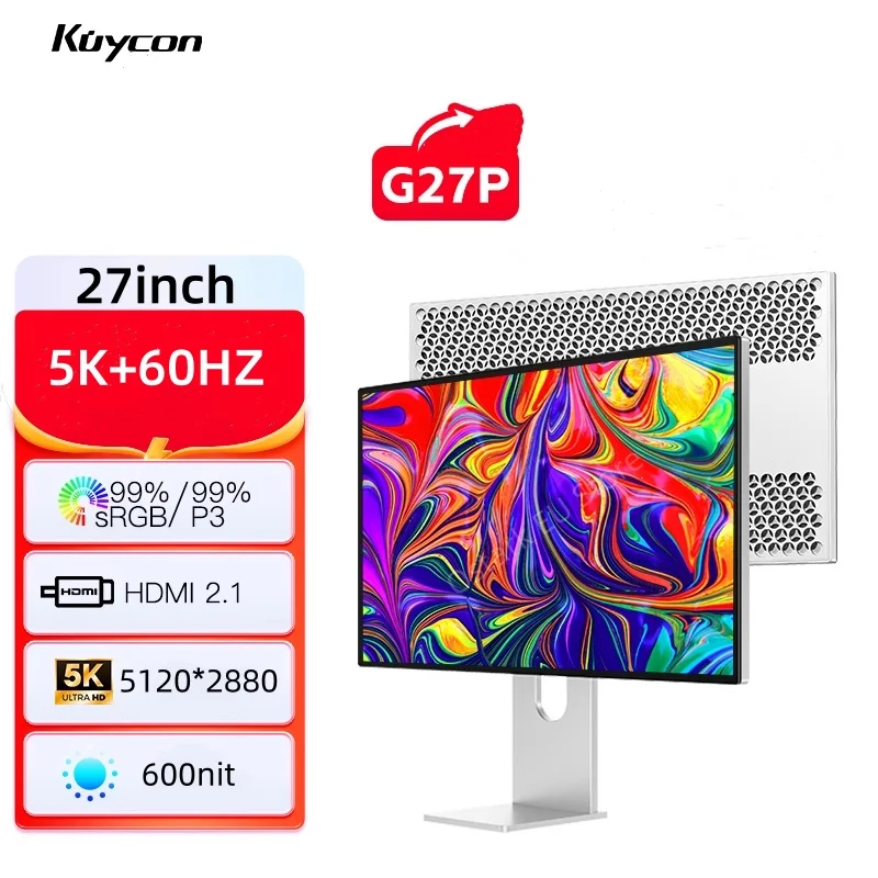 [ジャンク品] Kuycon G27P 27inch 5Kモニター Kuycon-アルミニウム合金モニター,1ms ips,hdmi2.1 dp1.4,type-c