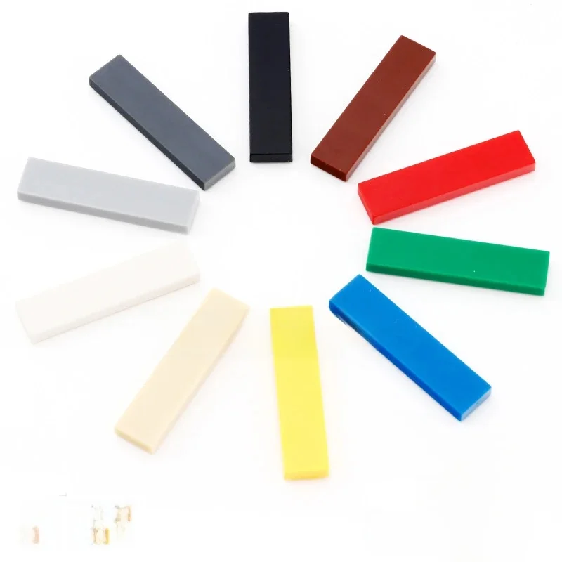 MOC-Briques de construction compatibles avec rainure, blocs d'assemblage bricolage, puzzle pour parents, jouet pour le cerveau, cadeau, tuile 2431, 1x4, 50 pièces