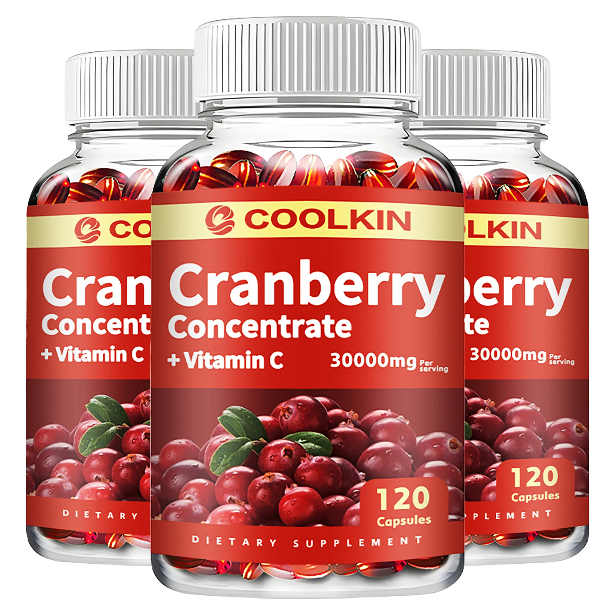 Cranberry Capsules - with Vitamin C - Urinary Tract Health, Bladder Cleansing, Immune Support, Antioxidant -120 Capsules