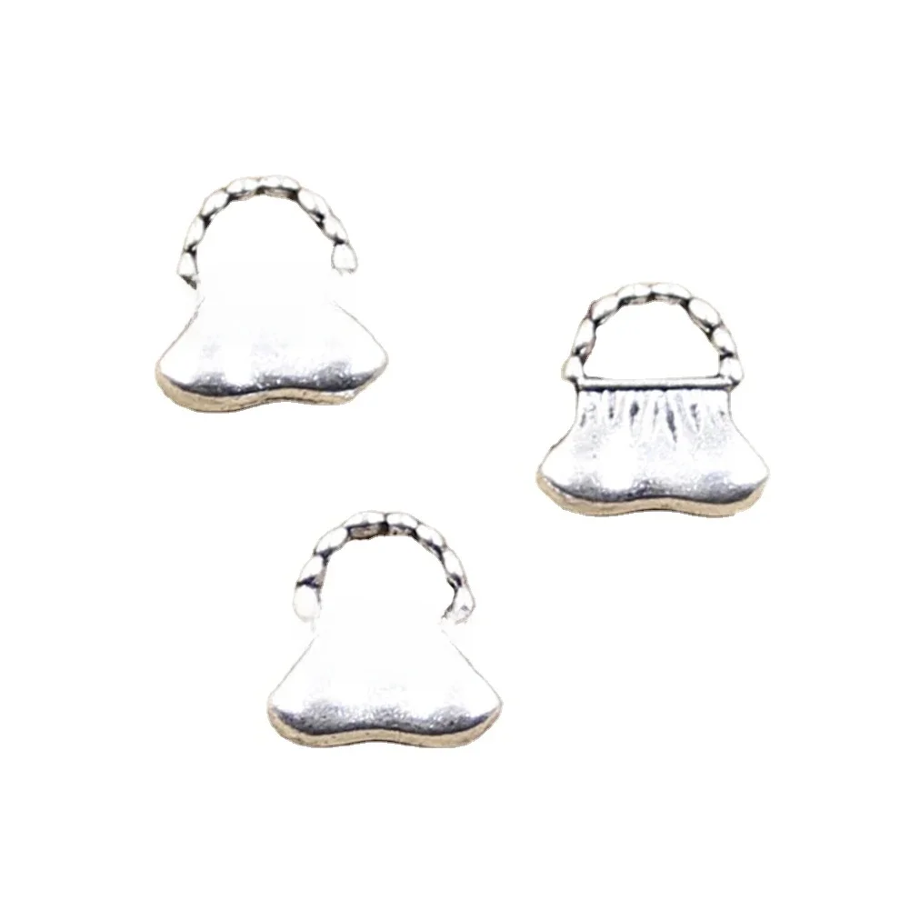 12 sztuk Charms torebka 14x14mm Antique Making wisiorek fit,Vintage tybetański srebrny kolor, ręcznie robiona biżuteria DIY — zdjęcie 2