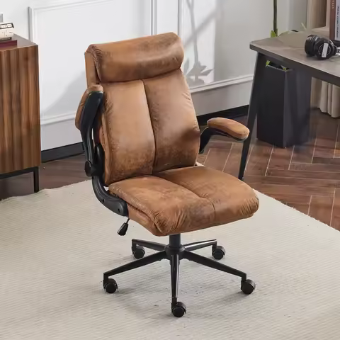 Rolling Ergonomic Office Desk Chair with Padded Flip-up Arms, 360°Swivel High Back Executive Computer Chair with Wheels