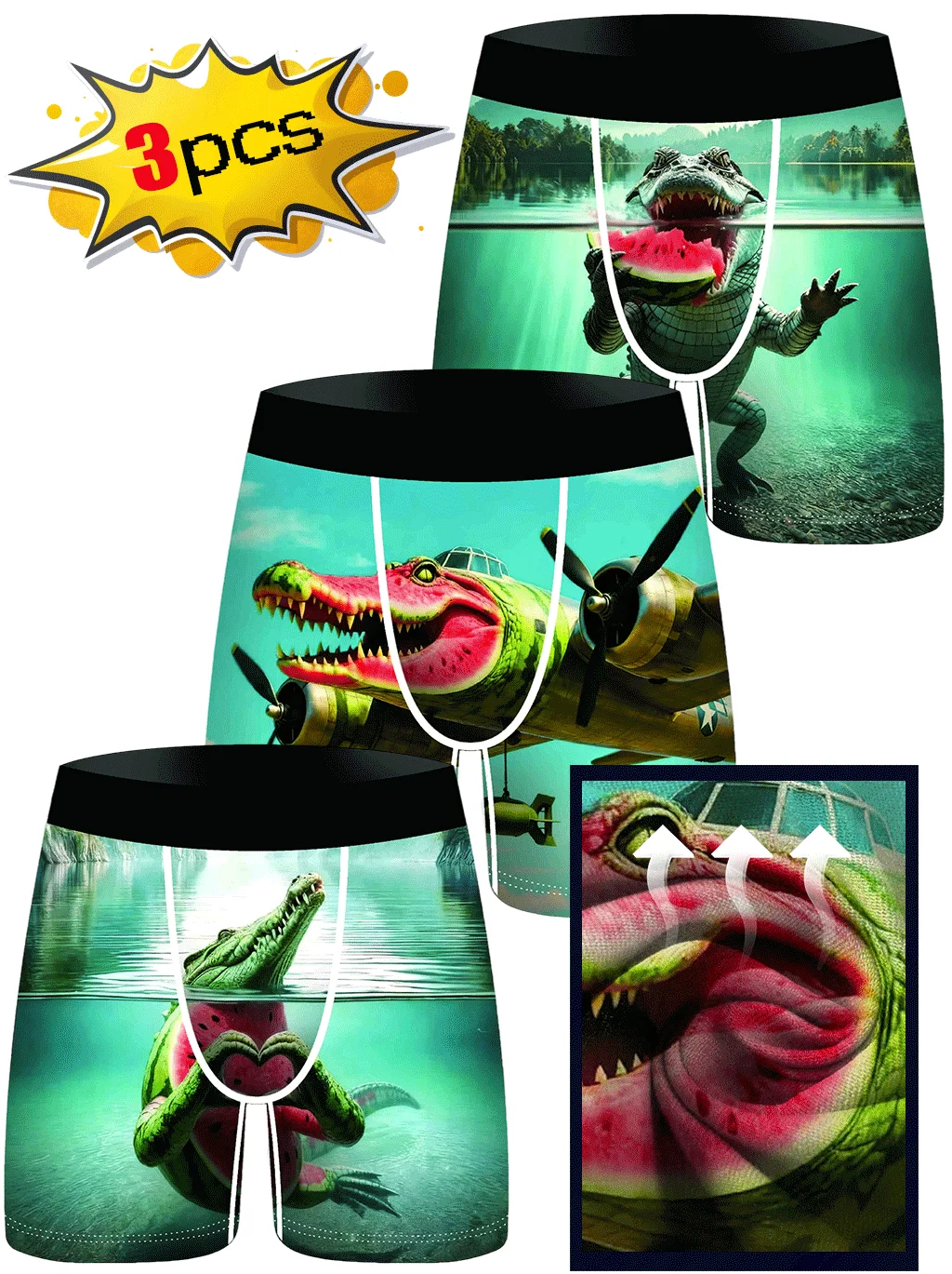 

3Pcs Men Underwear Boxers Flame Man Boxershorts Breathable Men's Panties Lingerie Men Boxer Briefs Underpants