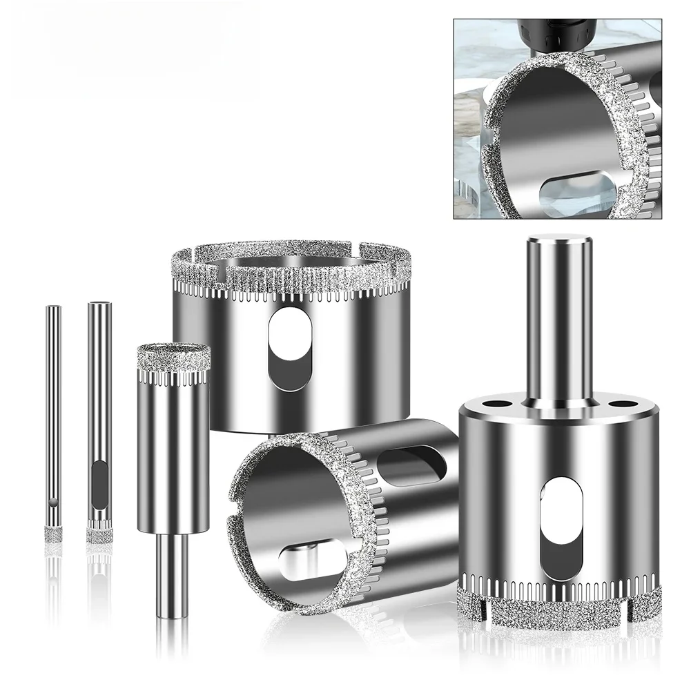 Foret à verre en acier intégré de haute qualité, poinçon diamant, carrelage, mur, poinçon à marbre, foret électrolytique, ouvre-trou en verre