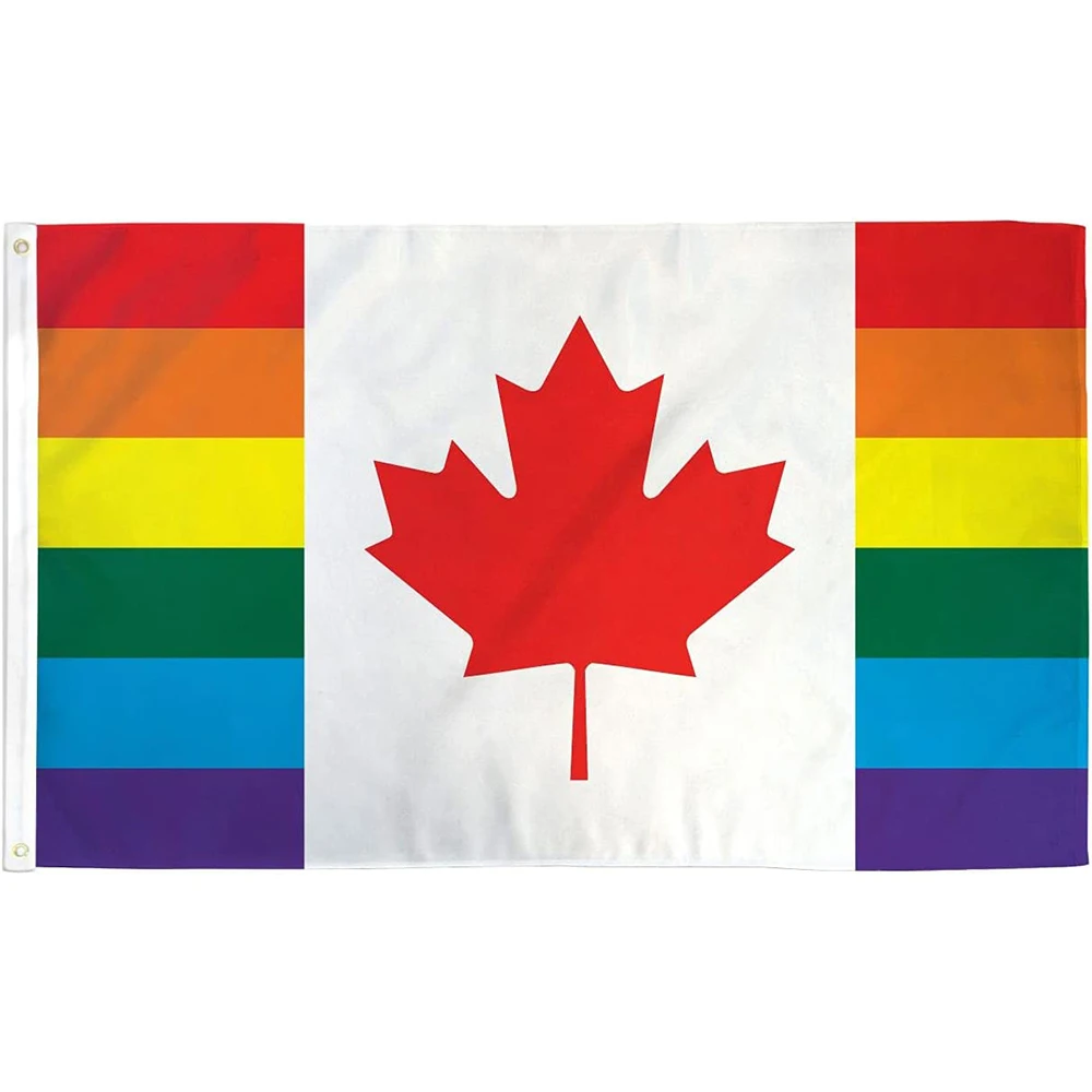 Digital Printing 100% Polyester Canada Rainbow Gay Pride Flag