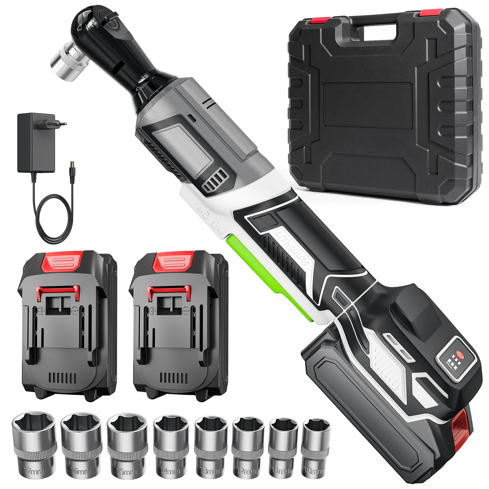 3/8" Akku-Ratschenschlüssel-Set, bürstenlos, 230 N.M, hoher Drehmoment-Ratschenschraubendreher, Schrauben- und Mutternentfernung, Kfz-Reparatur-Elektrowerkzeug für Makita-Akku