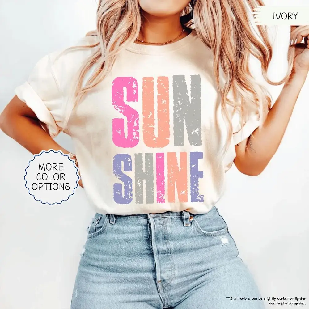 

Sunshine Shirt,Summer Vacation Shirt, Summer Vibes Tee, Retro Sunshine, Cute Travel Shirt, Summer Woman Gift