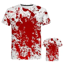 Summer Round Neck Casual T-shirt Dripping Blood 3d Print Men's Tshirts Hip-hop Street Harajuku Short Sleeve Unisex Tops Tees