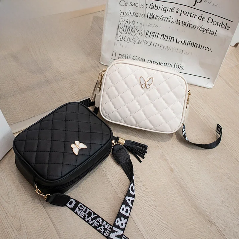 Yogodlns Butterfly Diamond Square torba dla kobiet skórzane torby na ramię Crossbody codzienna torba kurierska torebka na telefon Dailu sprzęgło — zdjęcie 2