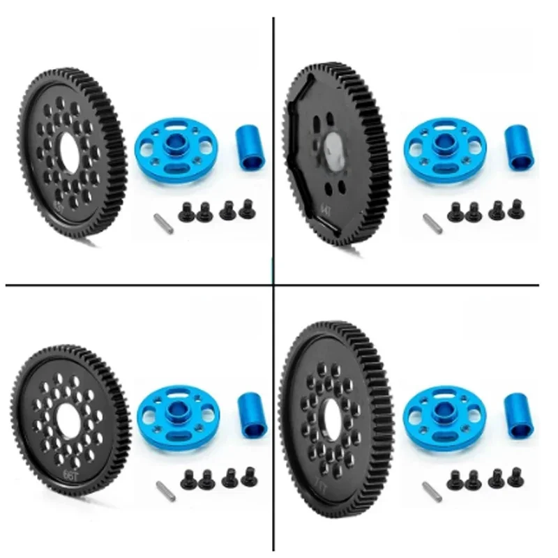Metalowa przekładnia zębata czołowa 63T 64T 66T 68T 71T 54500 i mocowanie przekładni do szybkich przekładni do Tamiya TT-02 TT02 1/10 RC Car Upgrade Parts — zdjęcie 2
