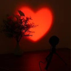 Heart-shaped Table Lamp Projector Sunset Lamp Ambient Night Light Photography Party Bedroom Xmas Room Home Decor