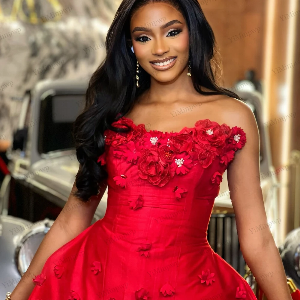 Vestidos de fiesta rojos de una línea floral Vestidos de cóctel de satén con borlas para niñas negras Vestido de fiesta de noche sexy por encima de la rodilla personalizado