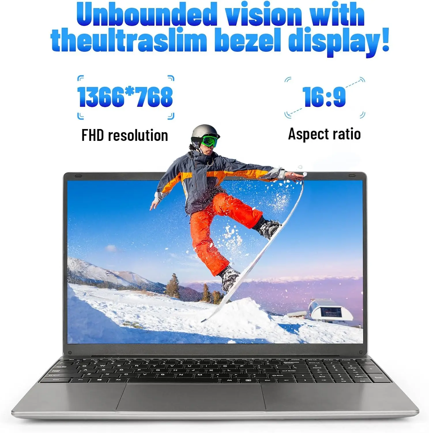 แล็ปท็อปคอมพิวเตอร์ขนาด 15.6 นิ้ว ระบบปฏิบัติการ Windows 11 โปรเซสเซอร์ Quad-Core Celeron N5095 หน้าจอ IPS ความละเอียด 1366*768 แบตเตอรี่ 5000mAh แรม 8GB DDR4 ความจุ 256GB SSD