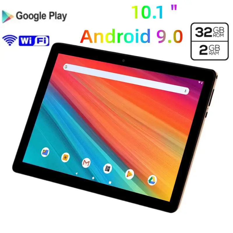 New Type-C 10.1 Inch Android 9.0 Tablet PC 2GB RAM 32GB ROM MTK9863 Quad-Core 1280*800 IPS Dual Camera