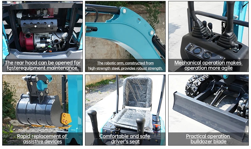 1,2T Mini-Raupenbagger Stufe V Euro5 CE COC Diesel-Minibagger mit ROPS-Überdachung und Gummiketten – Detail 5