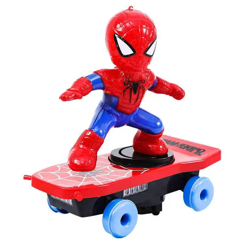 Genuine Variety Superman Rotating 360-degree Stunt Spider-Man Scooter Rolling Universal Iight Music Children\'s Electric Toy