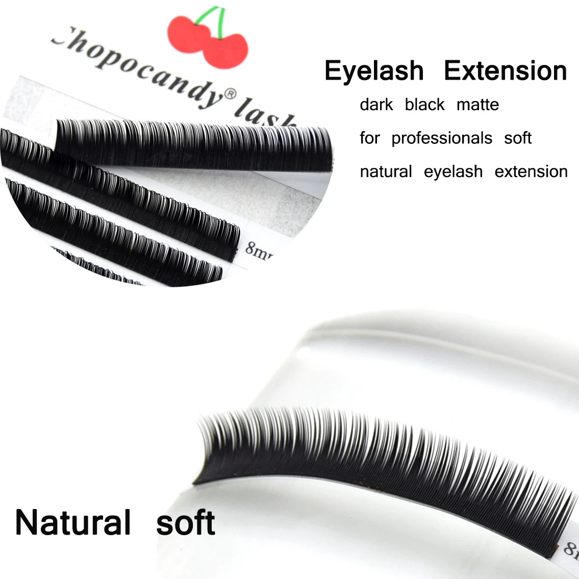 Chopocandy Latest Product Eyelash Extension Black Matte B/C/D Curl Individual Volume Makeup Eyelash Extension Mink Lash Cilios