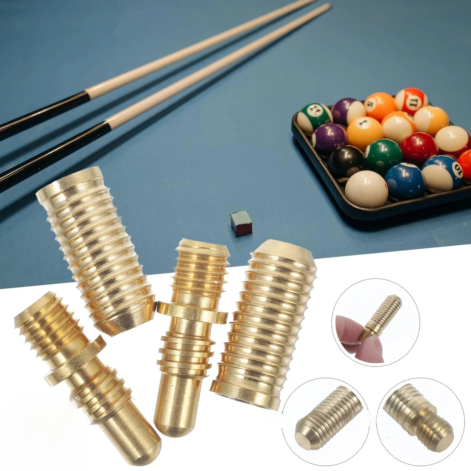 1/2 ensembles de vis de queue de billard, matériel de vis d'extension de queue de billard, vis de pointe de queue de billard, vis de connexion de Joint