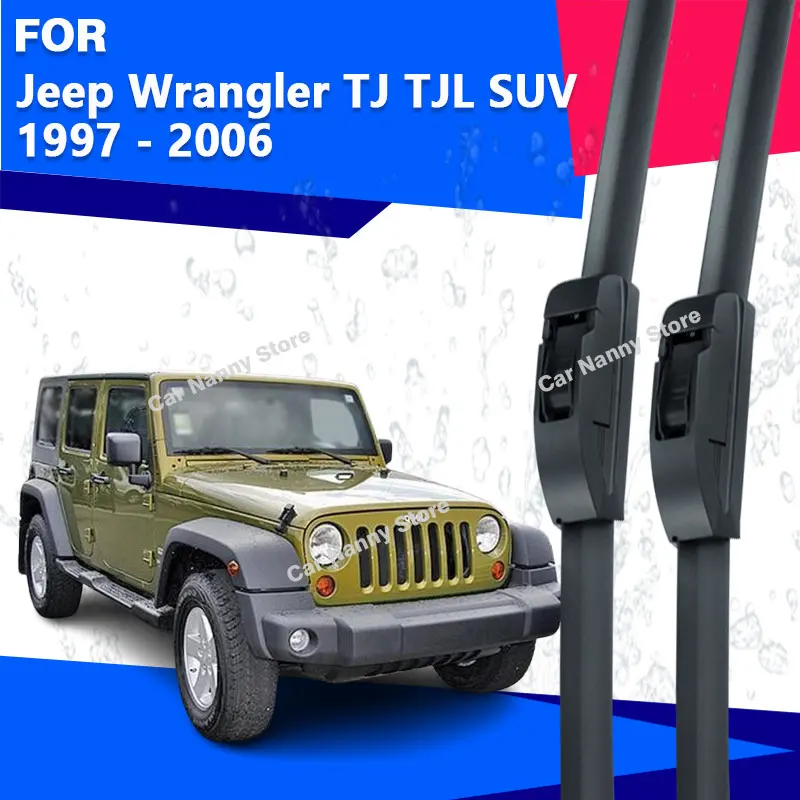 

Щетки лобового стекла для Jeep Wrangler TJ TJL SUV 1997-2006 гг., автомобильные дворники, резиновая полоса, мягкая резина, 1998 1999 г.