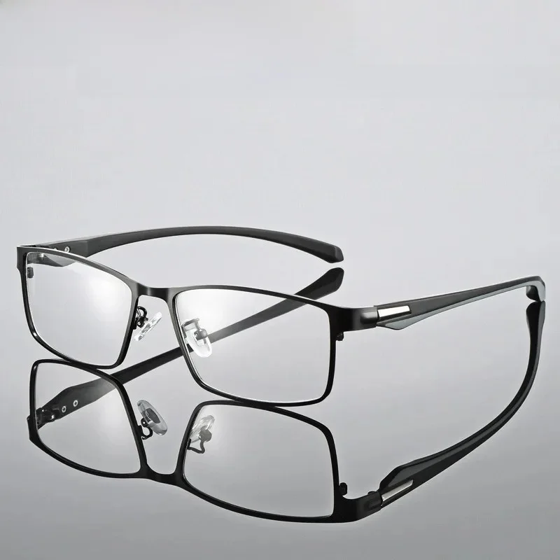 Modische TR90-Myopie-Brille, Vintage-Stil für Herren, Business-Halbrahmen, Nah- und Fernsicht, bequeme Brille, Dioptrien 0 bis +4,0
