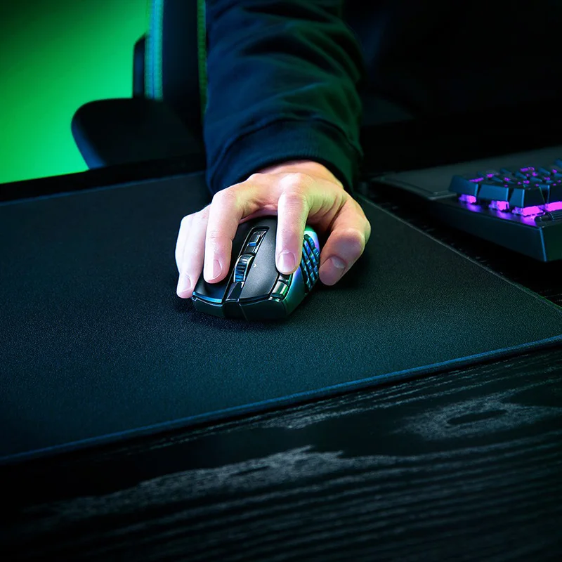 Mouse para jogos MMO sem fio ergonômico Razer Naga V2 HyperSpeed com 19 botões programáveis - sem fio (2,4 GHz) e Bluetooth