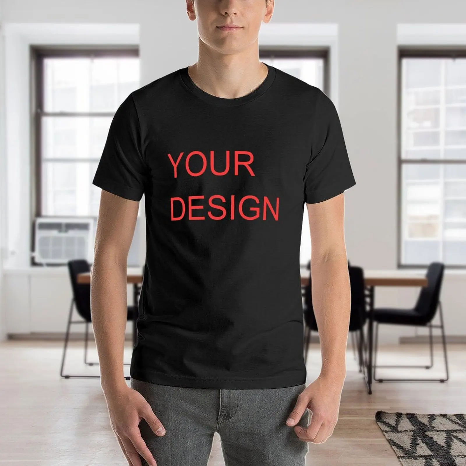 Double-sided printing Your Design T-Shirts for Men Customized DIY T Shirts Vintage Big Tall Tee Shirt Oversized 4XL 5XL 6XL Tops