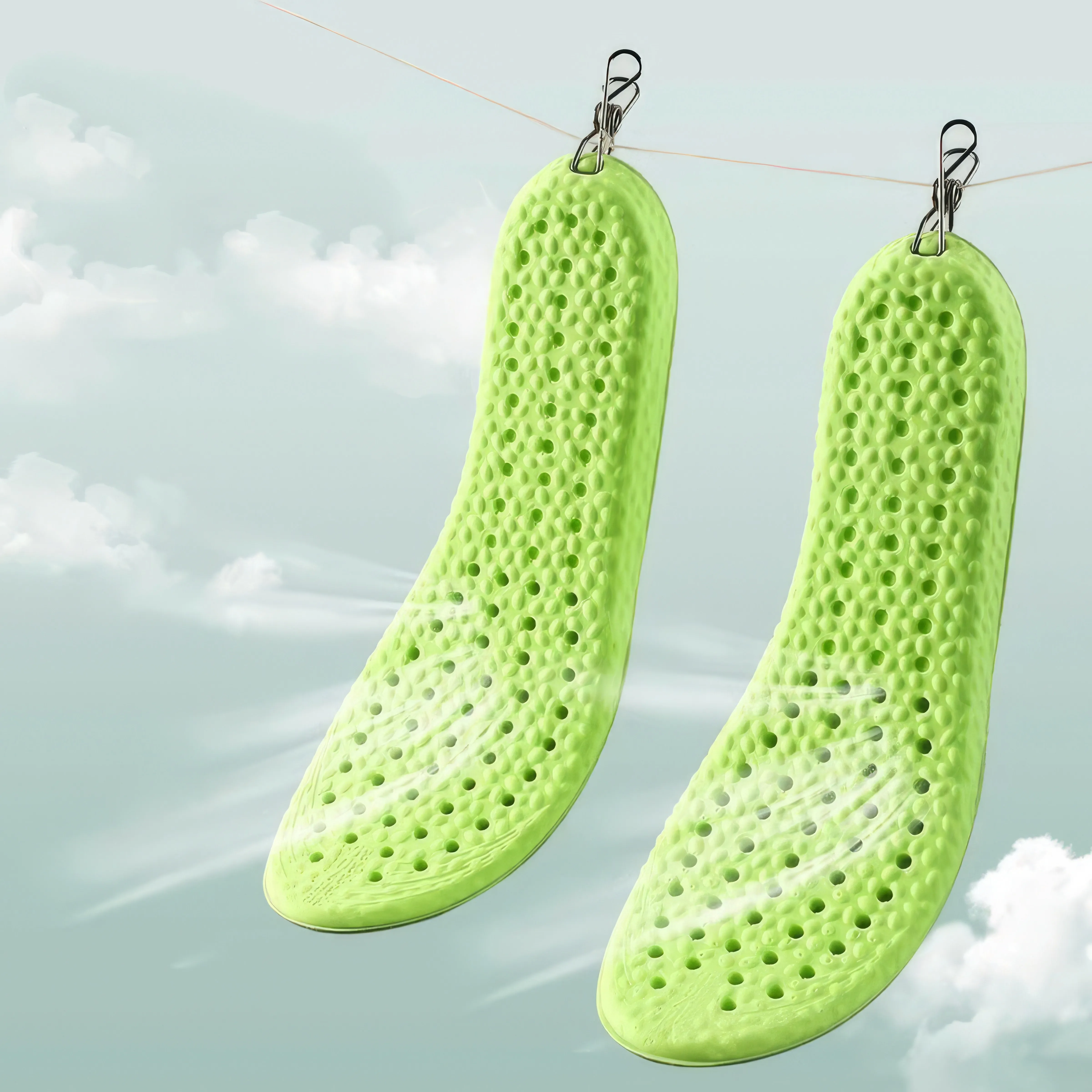 6/12 Pairs of Green Insoles, Super Comfortable Cushioned Ins