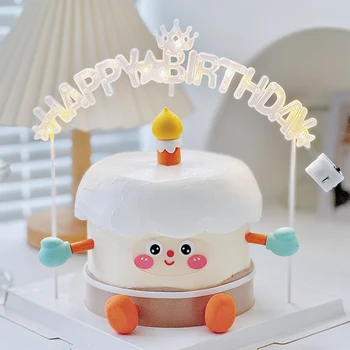 어린이용 오각형 생일 축하 편지 조명, 창의적인 생일 케이크 장식, 따뜻한 색상 조명 