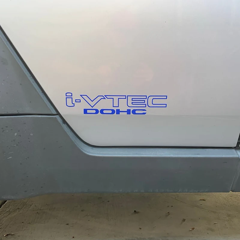 I-VTEC DOHC Logo symbol etykiety winylowe, dekoracje na boczne drzwi samochodu winylowe wodoodporne naklejki wyścigowe dla Honda CIVIC