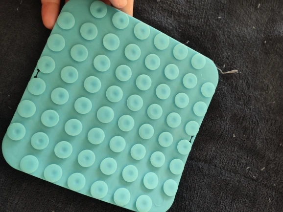 Customer review photo for Dog Lick Mat with Suction Cups