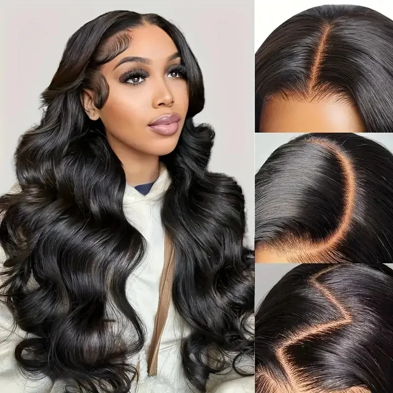 Alimice 13x4 Body Wave Wig Pre Plucked Front Lace Wigs For Women Huma Hair image 3