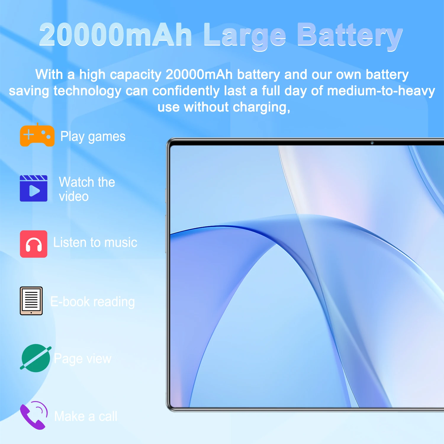 5G Pad 10.36 inch Tablet Android 14 Core 20000mAh 16GB RAM 1TB ROM Android 13.0 Wifi Tablets PC Network Global GP