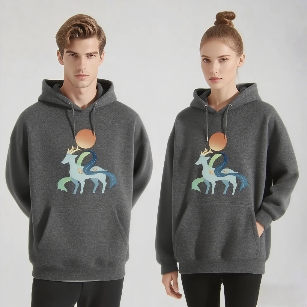 

Девять - цветная толстовка с принтом оленя, толстовка унисекс, осенний пуловер, флисовая толстовка, женская толстовка с капюшоном, осенне-зимняя теплая одежда