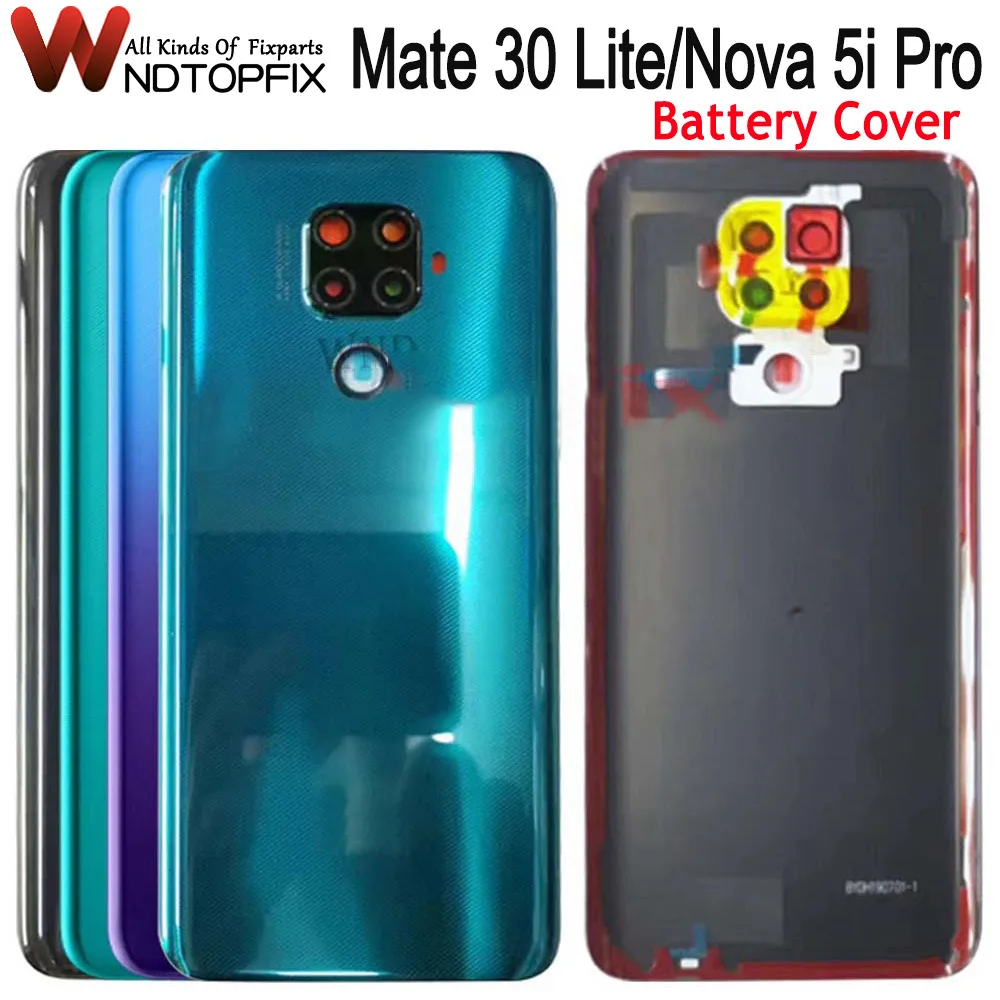 

6.26" Back Glass For Huawei Mate 30 Lite Back Battery Glass Cover Rear Door Housing Case For Huawei Nova 5i Pro Battery Cover