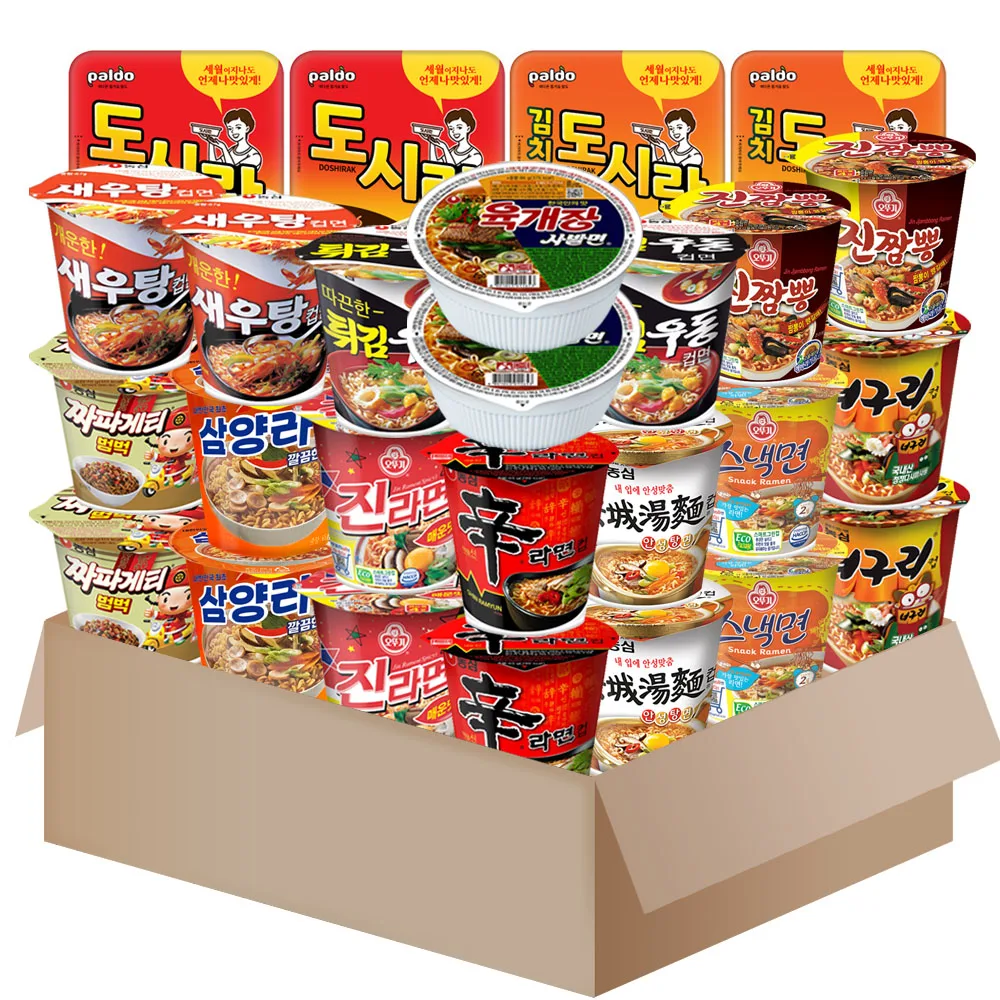 [AL0204]small-cup-ramen-set 26 of 13 types{shinramen+shrimp+tempura_udon+chapagetti+Neougrui spicy+anseongtangmen+jin ramen spity+jin jjambbong+samyang+yukgaejang+paldo dosirak+kimci} x2