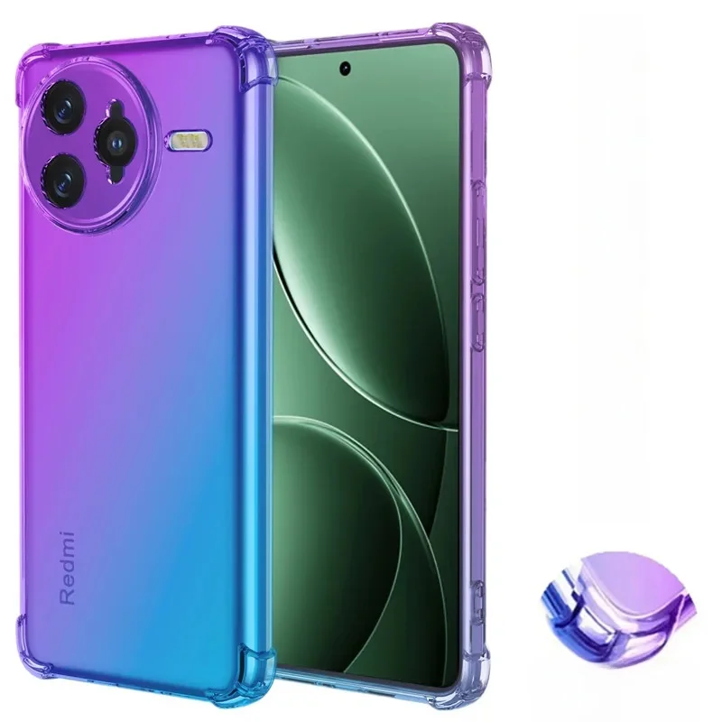 Coque Airbag dégradée en TPU pour Xiaomi Poco F7 Ultra F7 Pro 5G, housse de protection antichoc Fundas Coque Capa