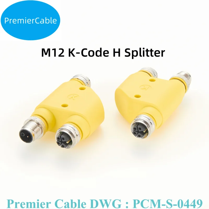 Signal M12 H Splitter H Coupler K Coding Male to Female Adapter Waterproof M12 K Code Power Connector 4 pin Plug