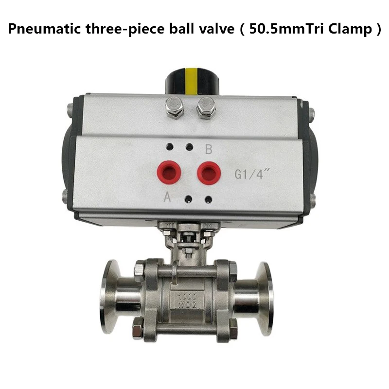 

Санитарный пневматический трехкомпонентный шаровой кран из нержавеющей стали 1/2 дюйма 3/4 дюйма 1 дюйм 1,5 дюйма 2 дюйма Tri Clamp из нержавеющей стали 304