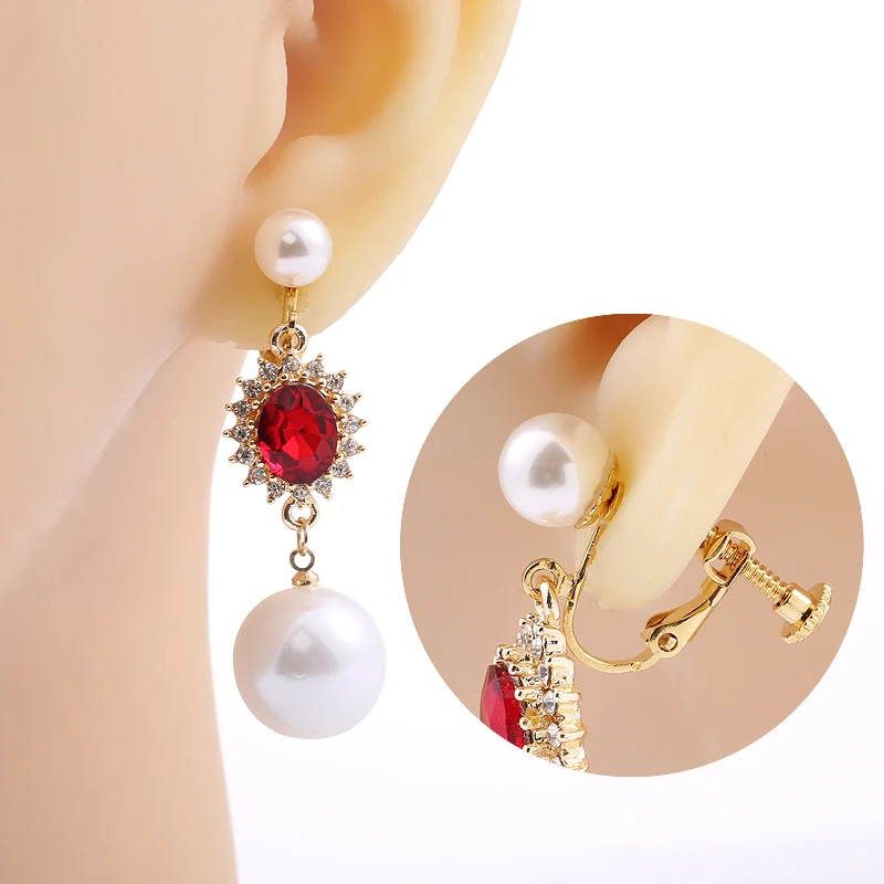 2/10 Pcs,UNNAIER Clip On Earrings For Women，Earring Findings For Diy Jewelry Making Accessories Materials，Copper+Imitation Pearl