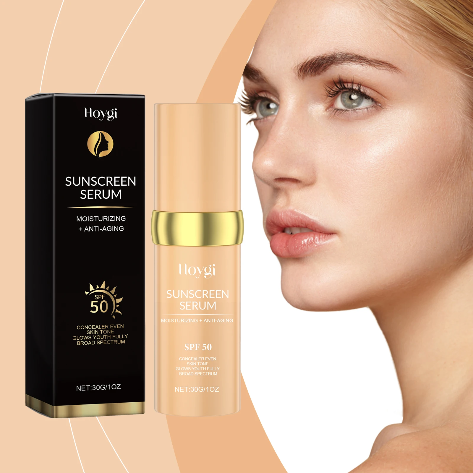 

Hoygi Sunscreen Concealer Moisturizing Nourishing Lightweight Long Lasting Waterproof Brightening Natural Coverage Cosmetics 30g