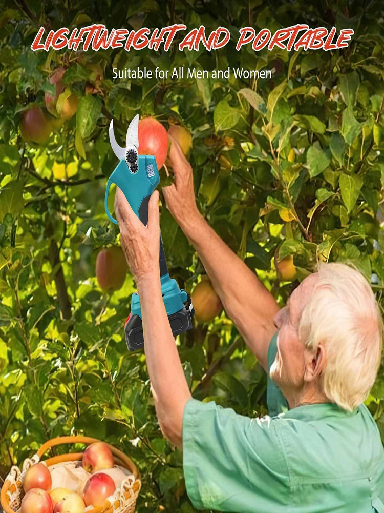 Bürstenlose elektrische Gartenschere mit Digitalanzeige, Gartengerät, Astschneider, kabellose elektrische Gartenschere für Obstbäume