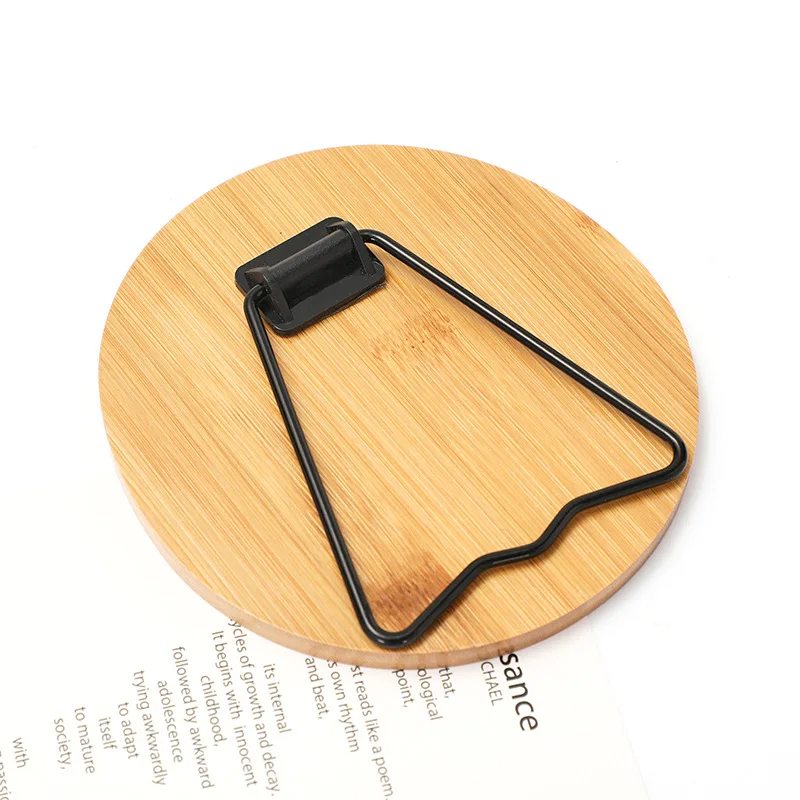 Desktop oval makeup mirror bamboo HD mirror adjustable angle dressing mirror foldable portable single-sided mirror