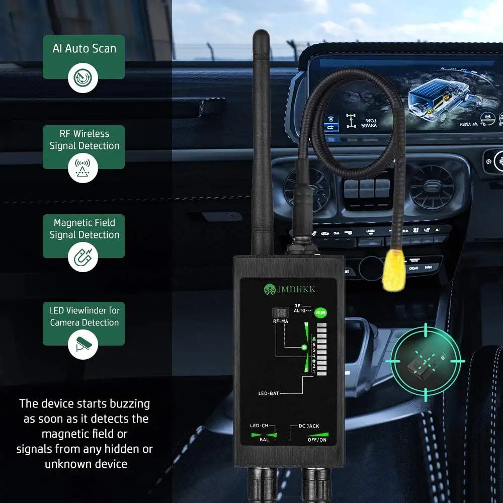 Detectores profesionales de cámara oculta, antiespía, RF, GPS, seguimiento magnético fuerte para rastreador, buscador de dispositivos de escucha