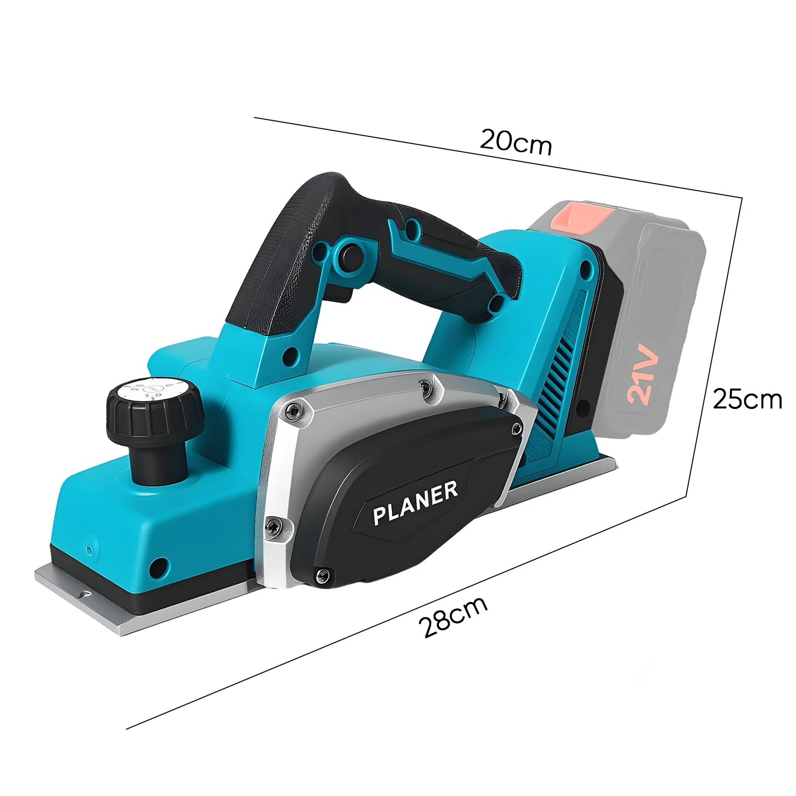 Kabelloser bürstenloser Elektrohobel, kompatibel mit Makita 18V B-Serie Li-Ion, tatsächliche Leistung 650W, max. 15000 U/min, 82mm Hobelbreite, 0-2mm einstellbare Tiefenverstellung,