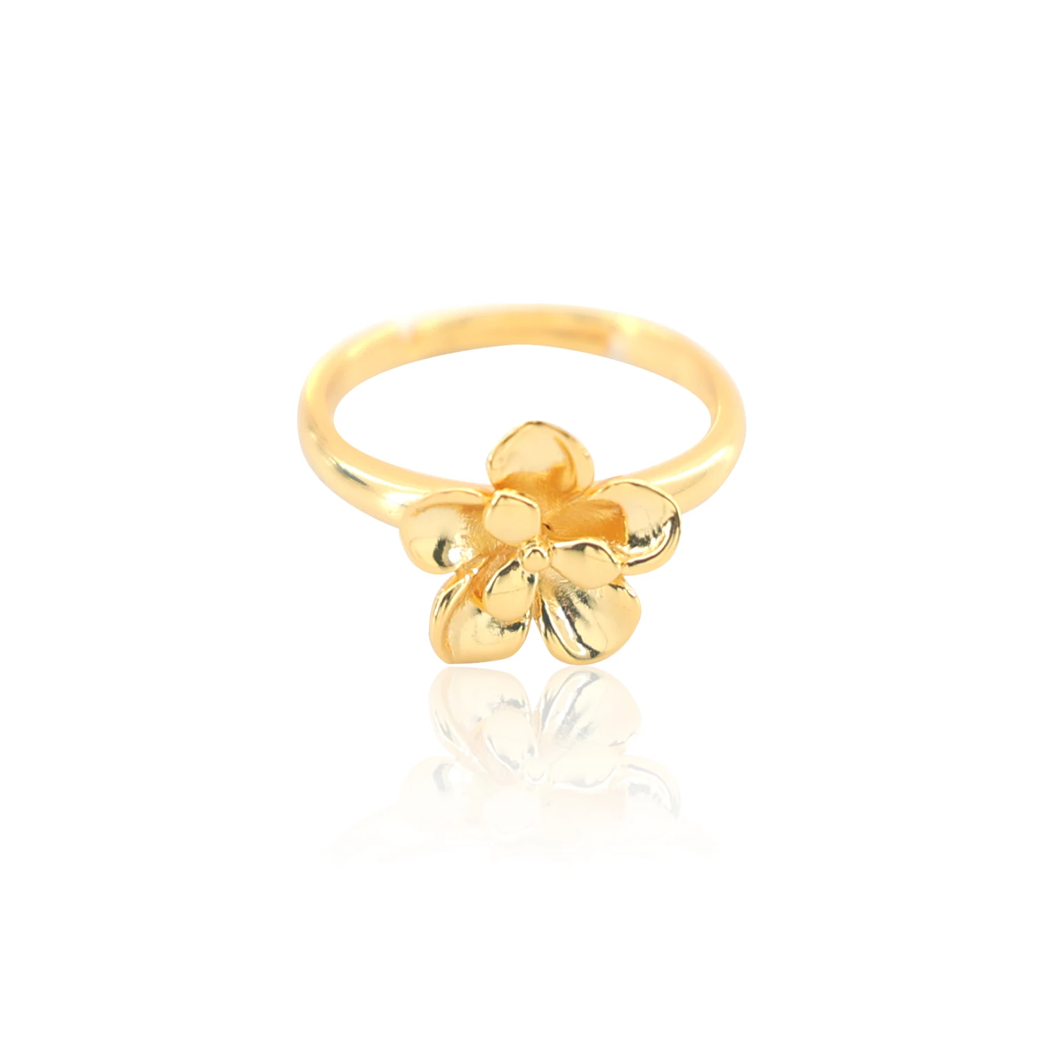 

925 Solid Silver 18k Gold Plated Flower Fashion Weeding Ring For Women Gift Wholesale Adjustable Ring