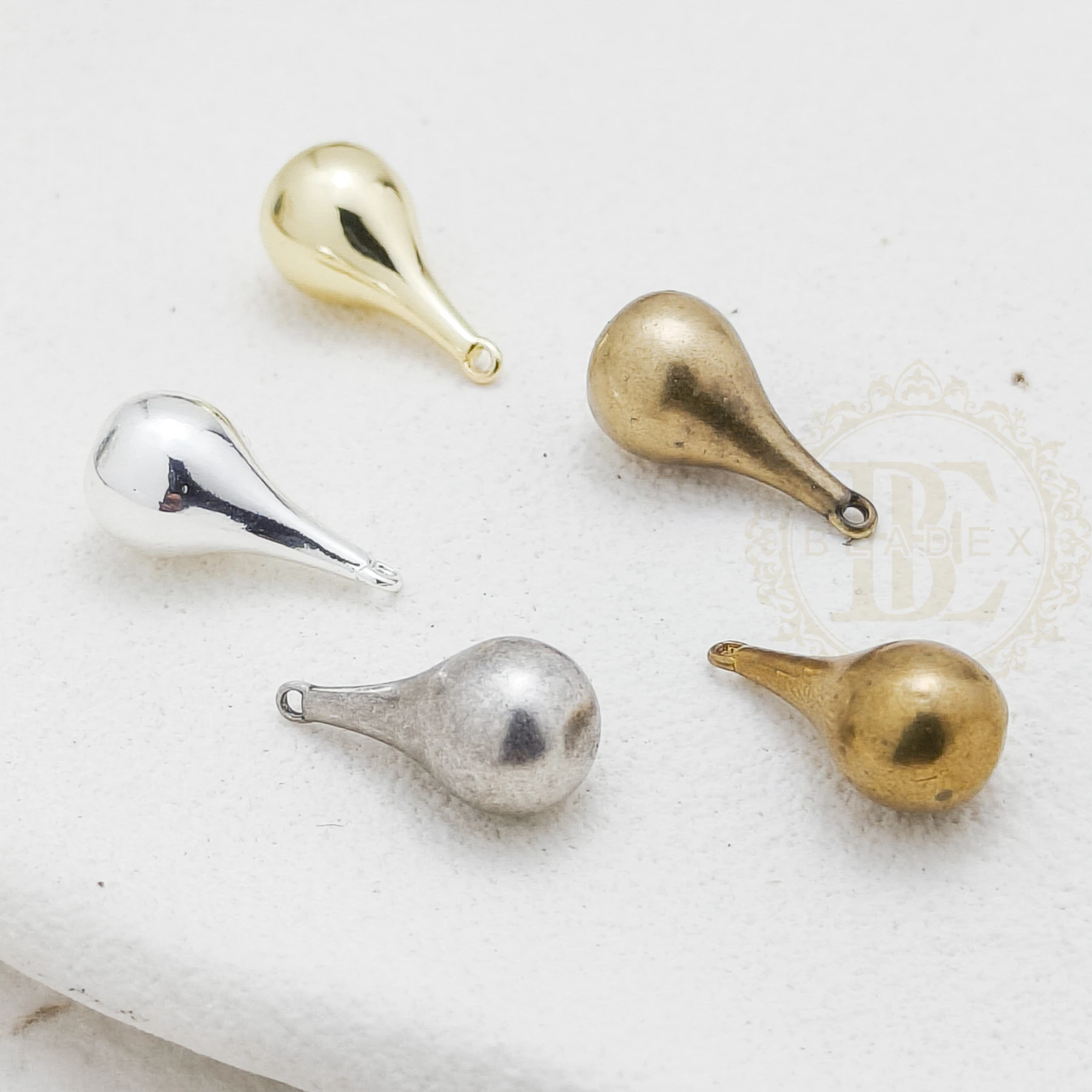 DIY Supply-One Piece Premium Plated Casted Brass Charm - Drop 15.4x7.3mm (4925C-6)
