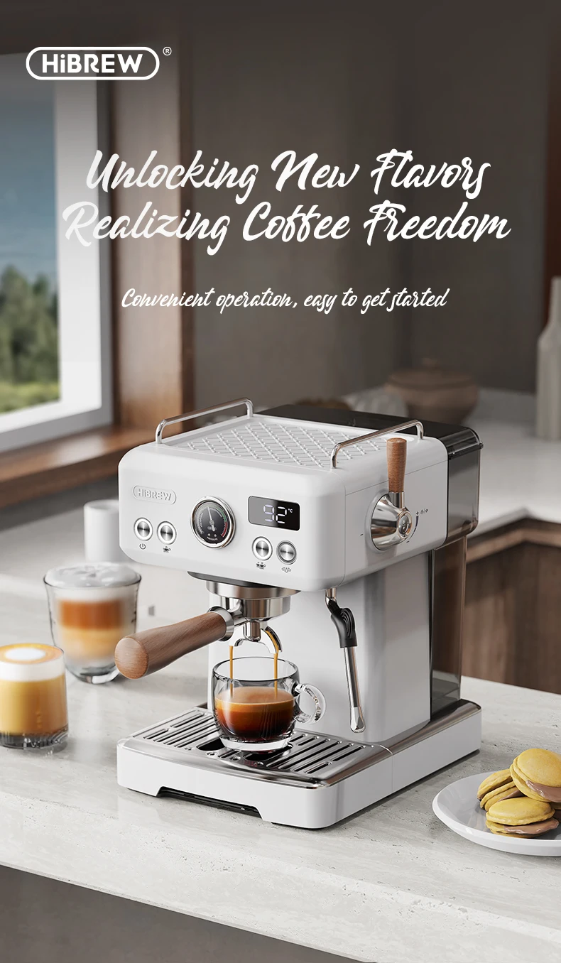 【新品同】 半自動　エスプレッソ　コーヒーマシン HiBREW H10Plus HiBREW-cafetera Espresso semiautomática, función artesanal
