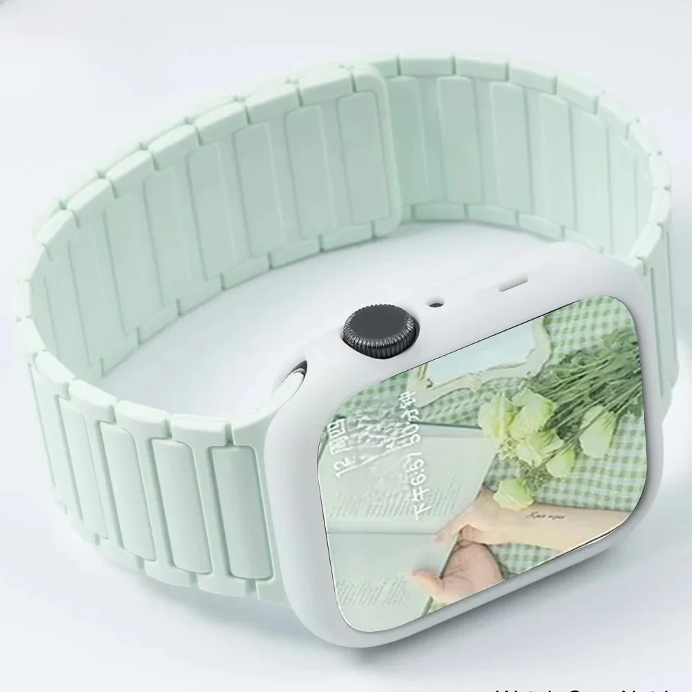 Magnetarmband + Silikonhülle für Apple Watch Band Ultra 2 49 mm 46 mm 45 mm 44 mm 42 mm 41 mm 40 mm TPU-Abdeckung Iwatch 10 9 8 7 6 SE 5 4