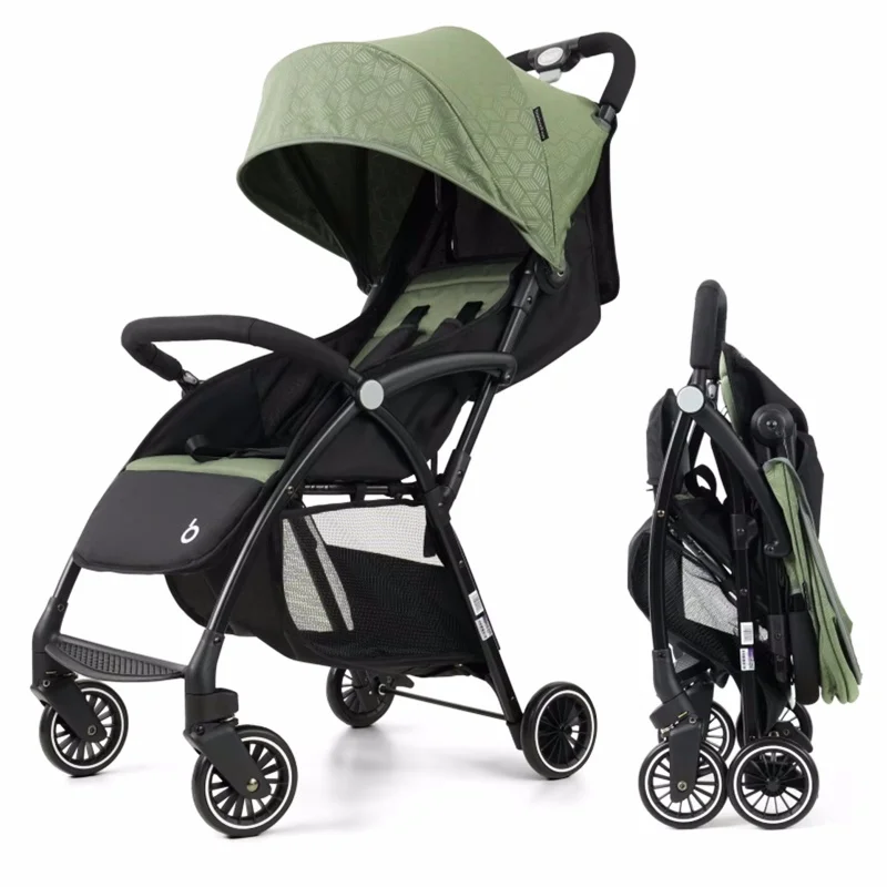 Poussette pliante légère de luxe pour tout-petits, poussette pour bébé, moustiquaires, roues anti-friction, jusqu'à 3-5 ans, gri