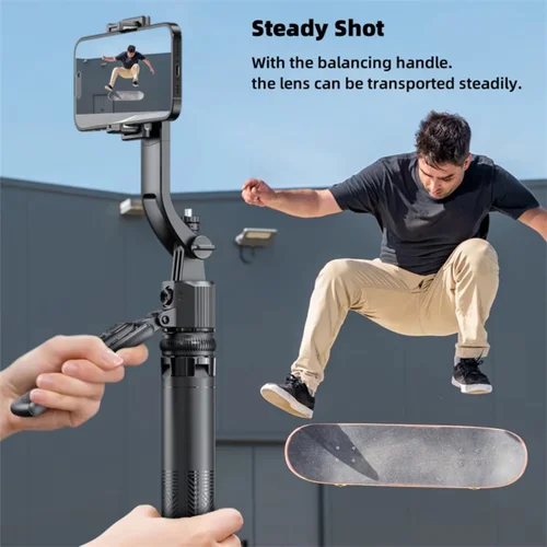 Imagen 2 del producto Trípode para selfie C17 para teléfono celular 360 ° Quadrápode de disparo con seguimiento AI de rotación automática con control remoto